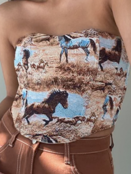 Dressed in LALA Tops - NWT Dressed In LALA Wild Hearted Jacquard Corset Top MEDIUM